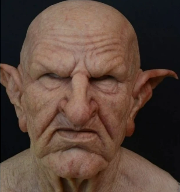 New Old Man Grandpa Grandma Mask Halloween Party Pointy Ears Old Man Head Mask Party Offering Scary Cosplay Props Mask Terror