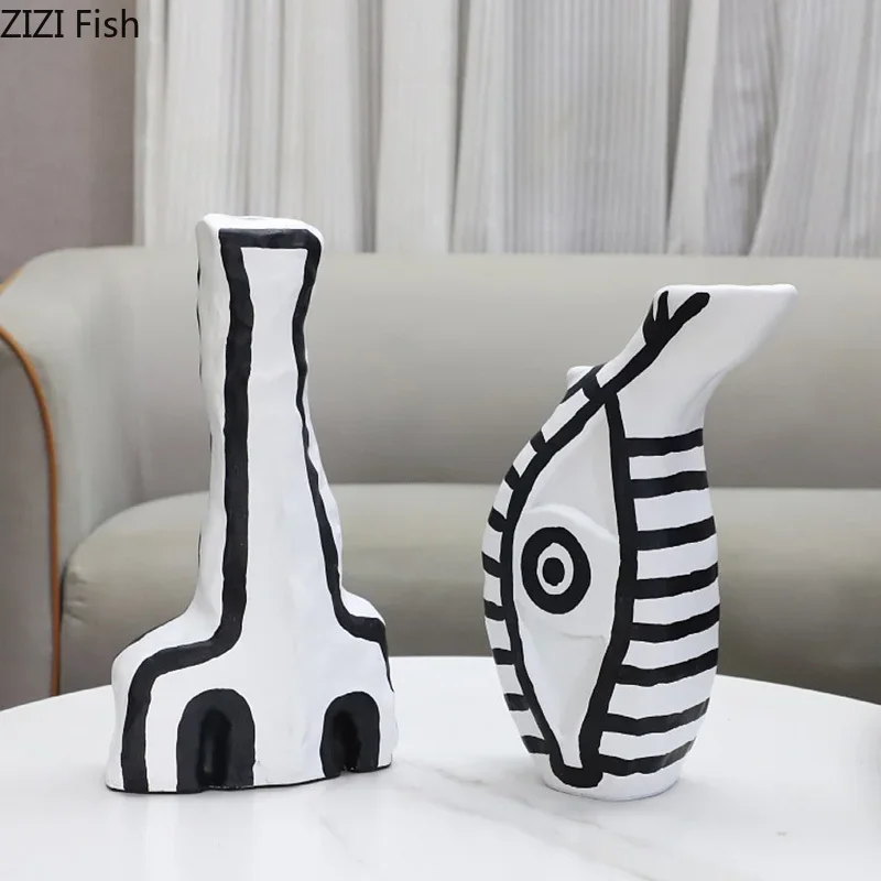 

Abstract Artwork Vase Modern Design Flower Pots Desk Decoration Flower Arrangement Crafts Floral Vases Room Aesthetic Decor