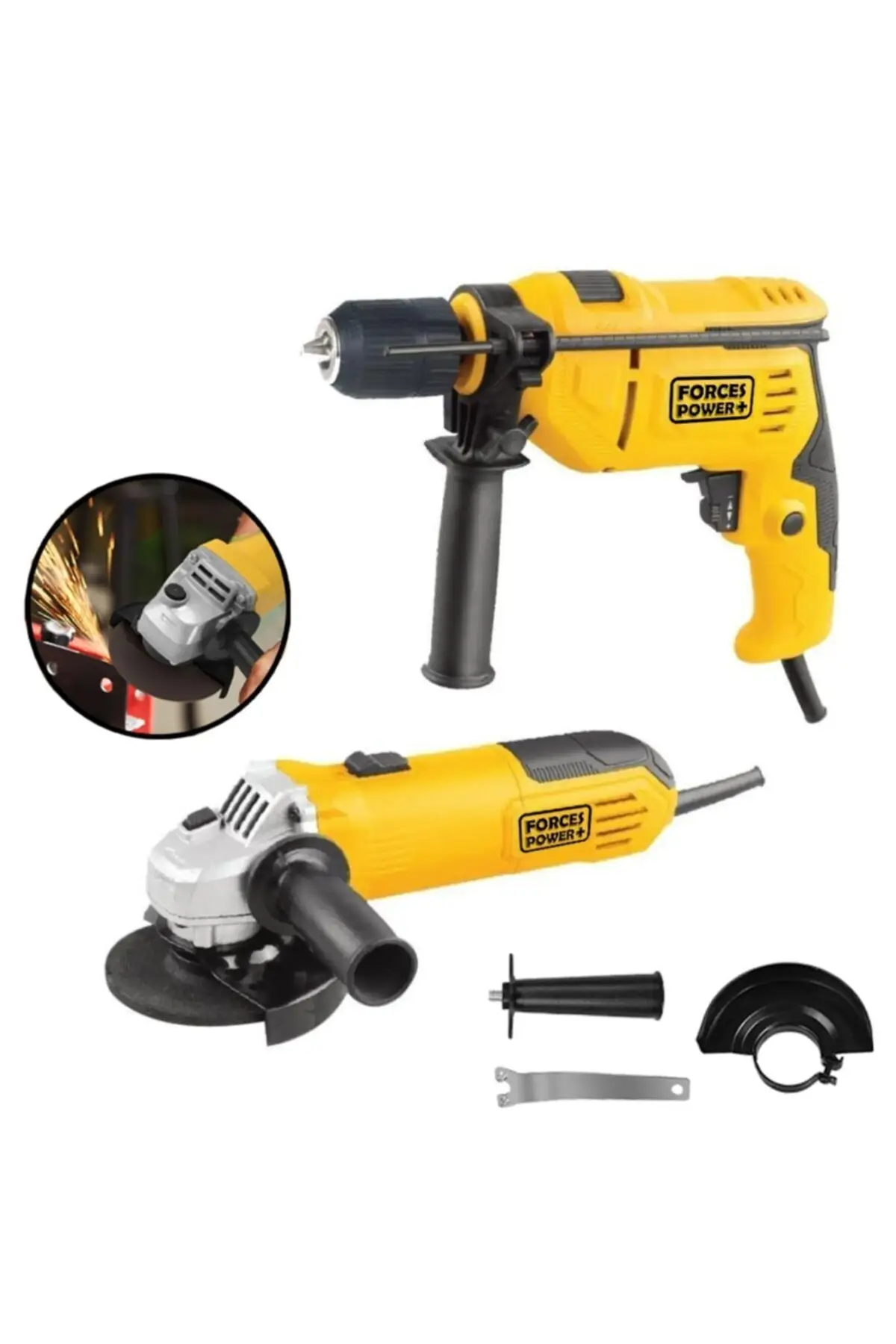 Special Steel Gearbox 1600 Wat Hammer Drill And 2600 Wat Sprel Angle Grinder Set Battery Charger