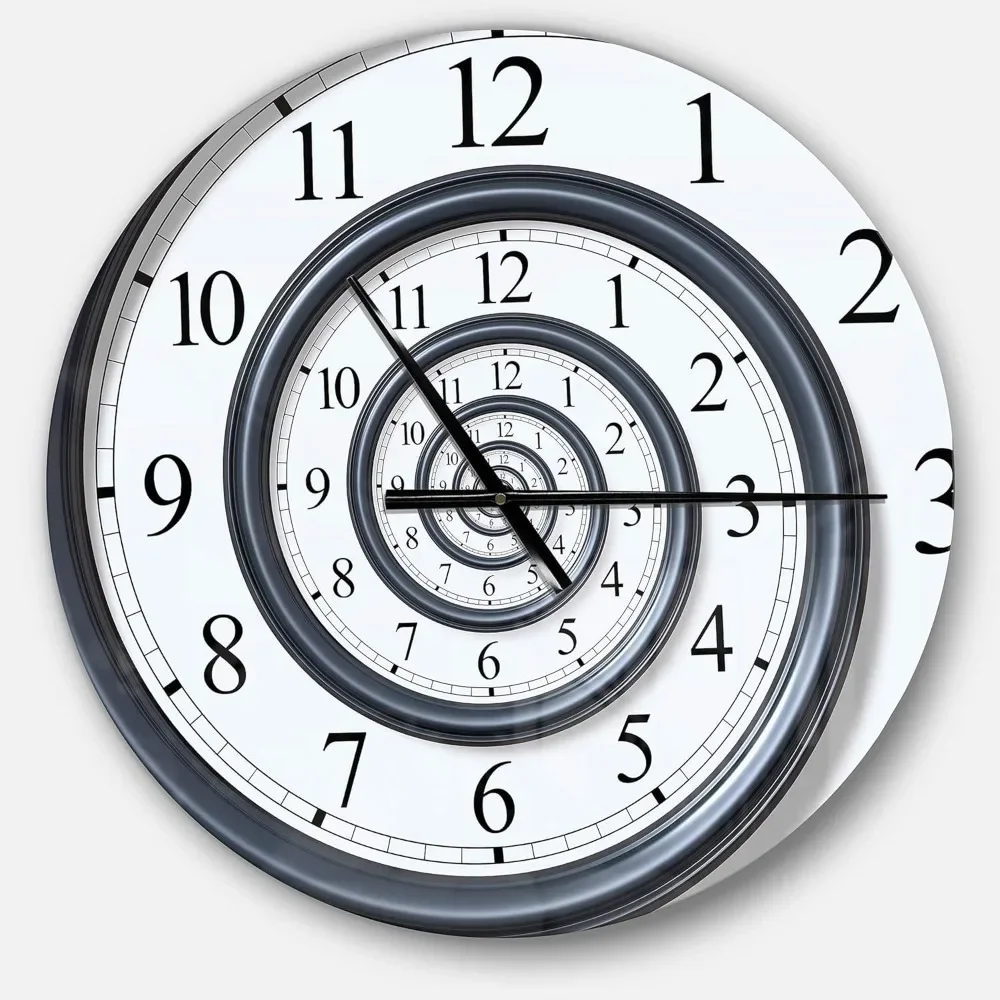 

Time Spiral Analog Wall Wall Art Design Modern & Contemporary Circle Wall Decorative Clock - Home Decorations for Home