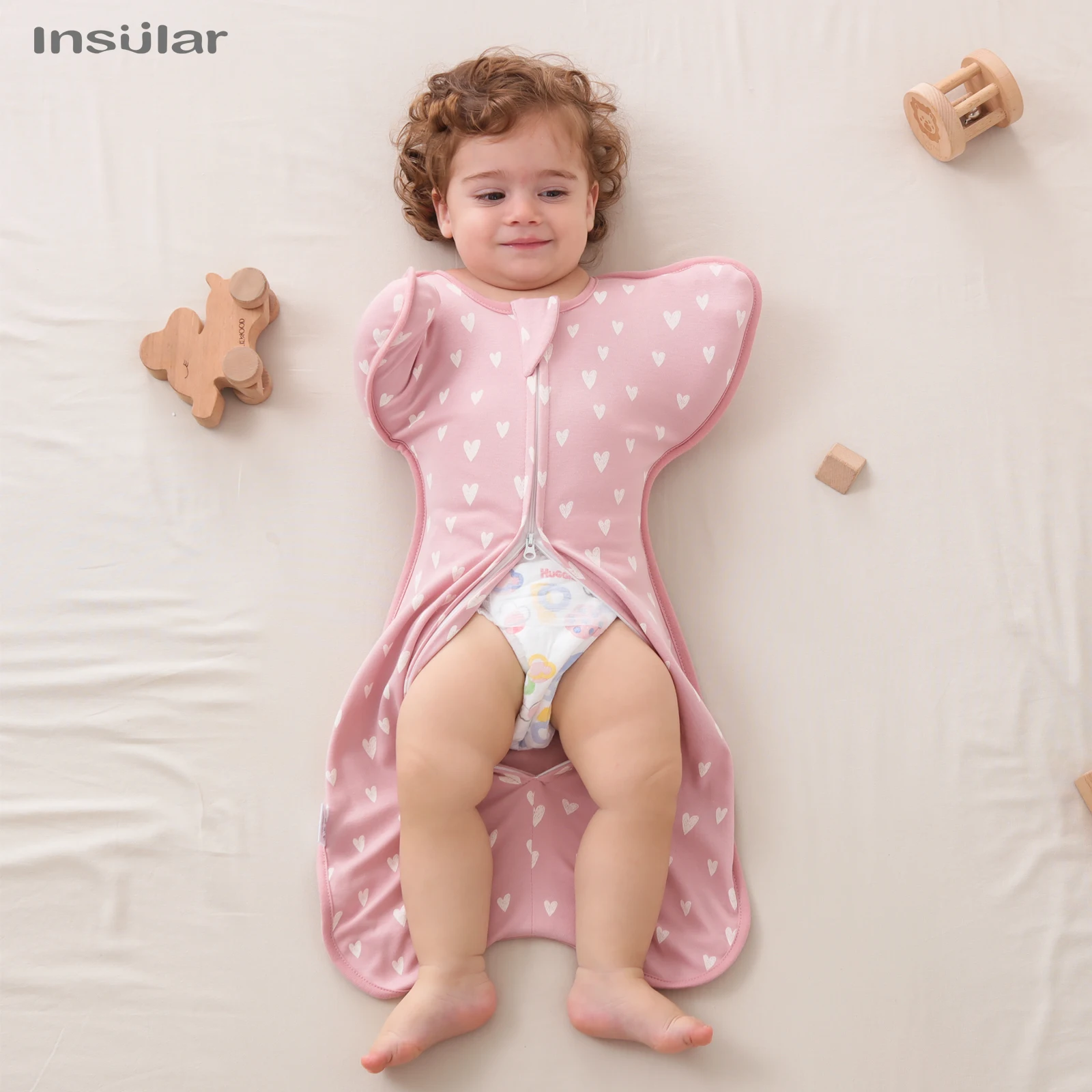 INSULAR New Baby Sleeping Bag Newborn Baby Swaddle Sleeveless Sleep Sack Summer Thin Cotton Baby Swaddle  Anti-kick Sleeping Bag