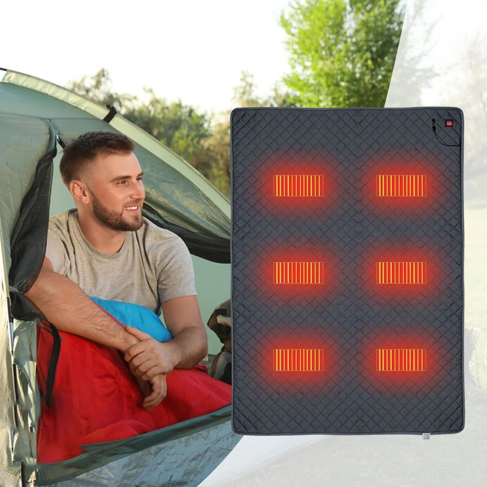 Physiotherapy Blanket 3 Gears Sleeping Mattress Heated Mat 8 Heating Zones Electric Heating Blanket for Home Office Car Fishing