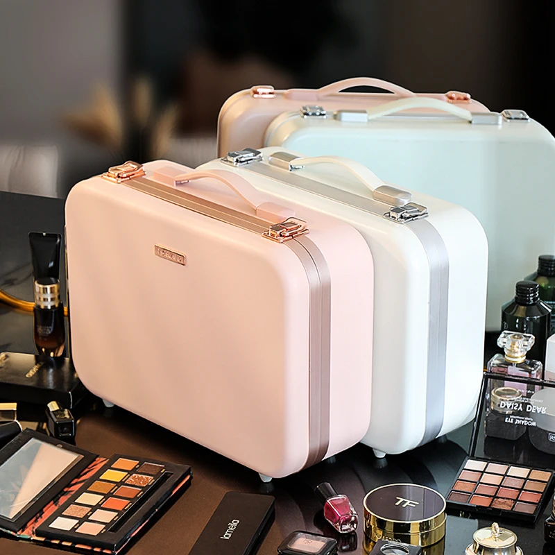 Lighted Makeup Case with Mirror - Portable Travel Makeup Organizer with LED Mirror, 3 Light Settings, Rechargeable Makeup Bag w