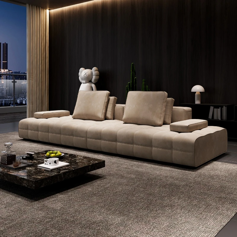 

Cotton and linen fabric sofa living room 2025 new small apartment bedroom cat scratching cloth three-person straight row sofa