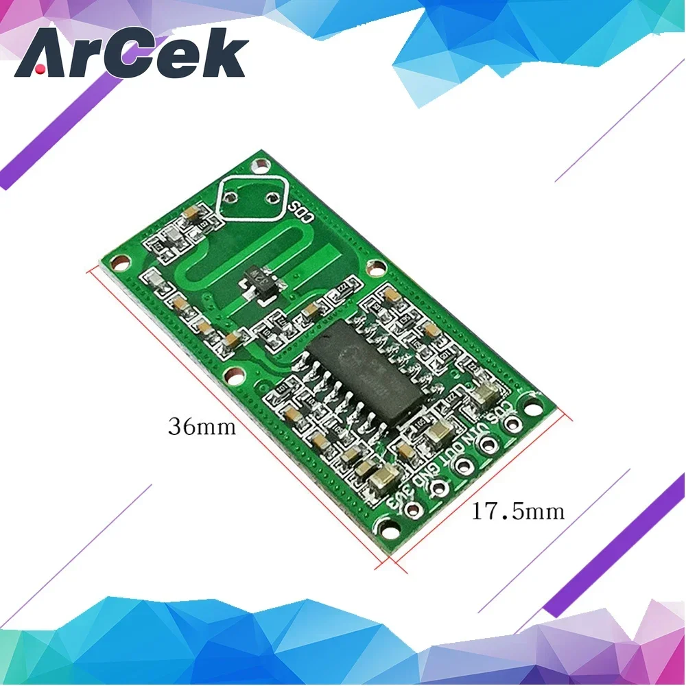 Módulo de Sensor de inducción de cuerpo humano, placa de interruptor de Sensor de Radar de microonda de microondas RCWL 0516