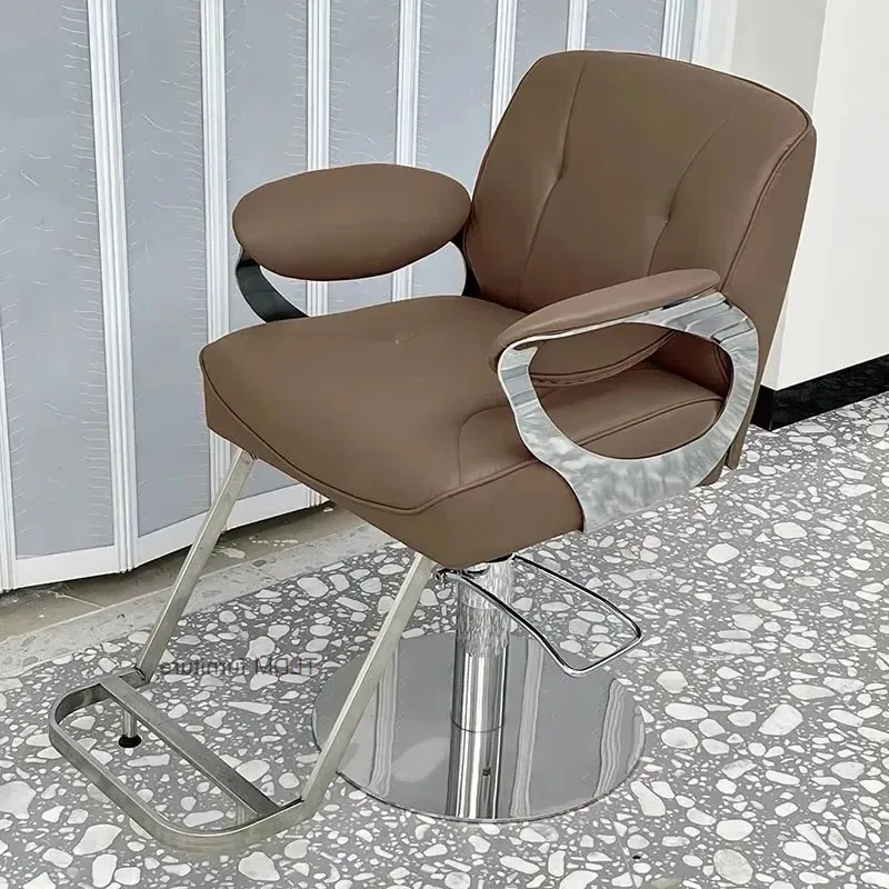 Barbershop Silla Chair Dyeing Hair Simple Beauty Retro Simple Salon Barber Chair High-end Luxury Comfy Barber Home Furniture