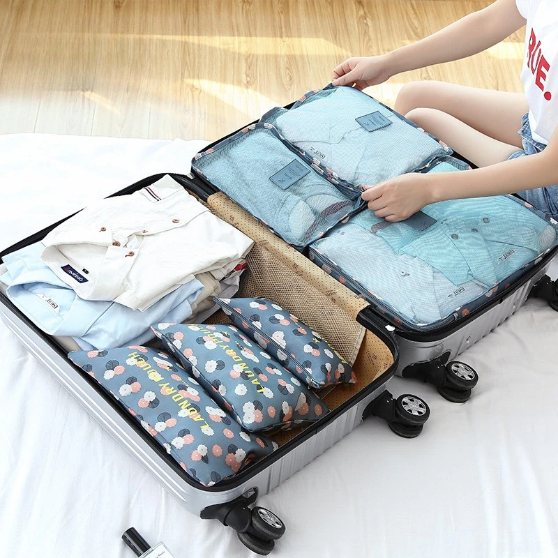 6PCS Large Size Travel Organizer Portable Suitcase Organizer Clothes Shoes Makeup Bag Luggage Organizer Travel Storage Bag