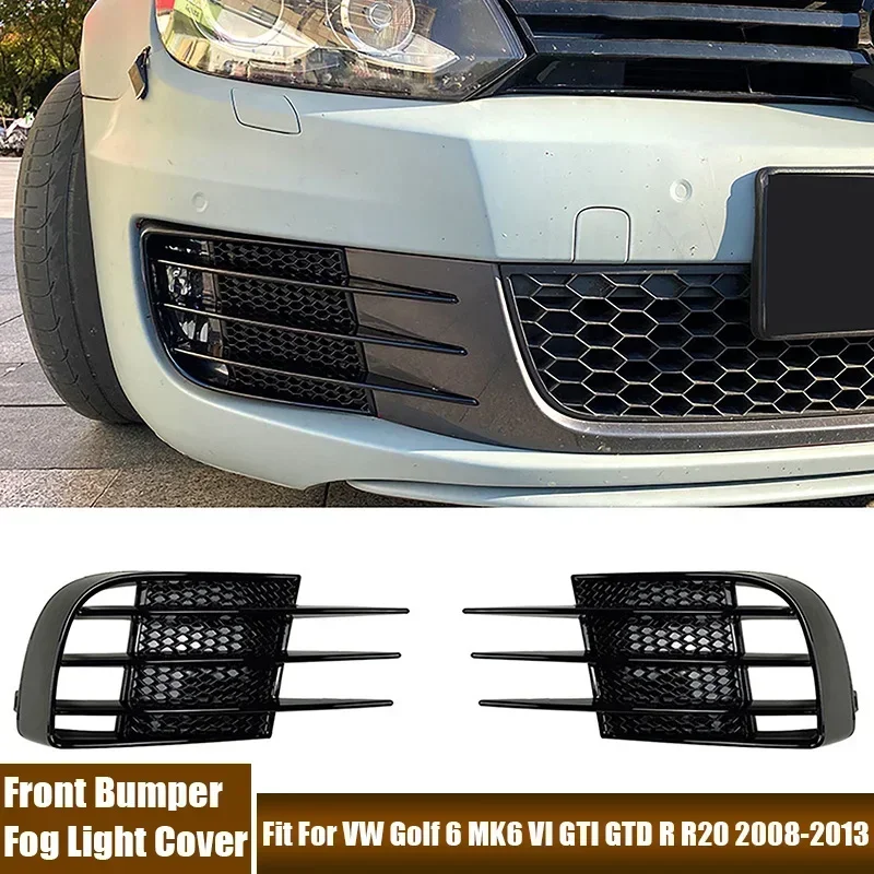 Front Bumper Fog Light Cover Fit For Volkswagen Golf 6 MK6 VI GTI GTD R R20 2008-2013 Modifying Fog Lamp Housing Car Accessories