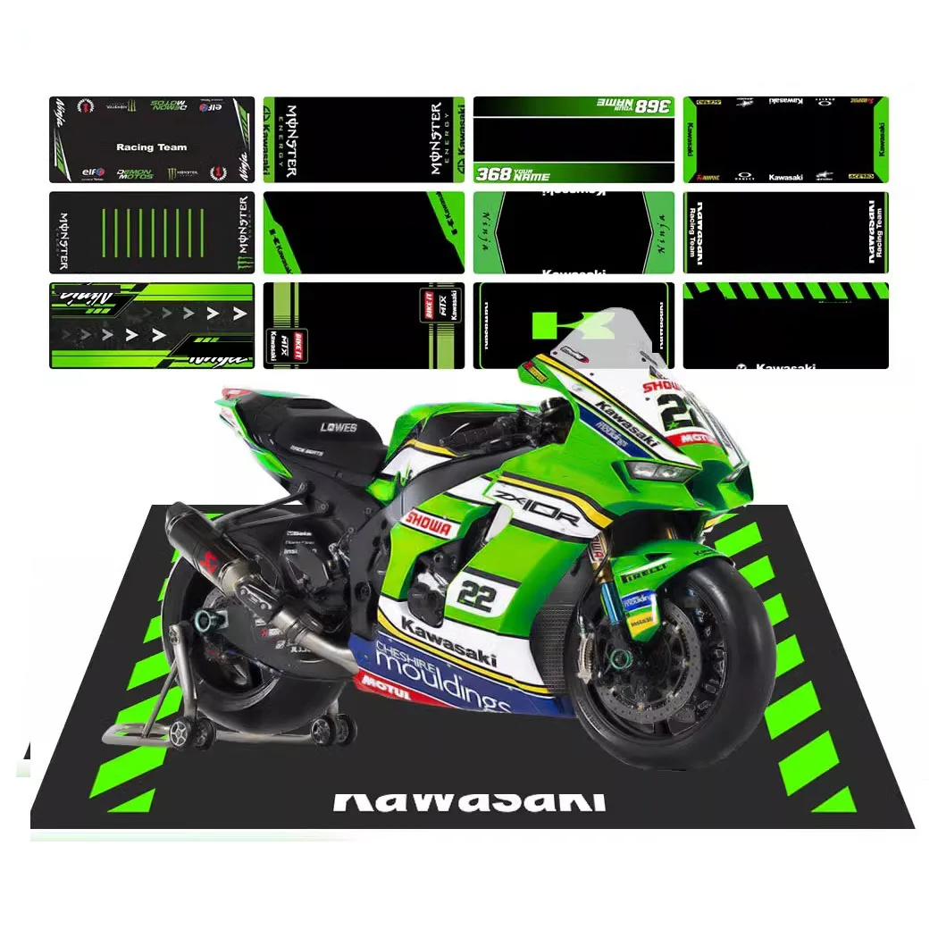 Custom Kawasaki Motorcycle Carpet Floor Mat Racing Display Repair Carpet Locomotive Parking Anti-dirty Blanket Garage Pit Mat