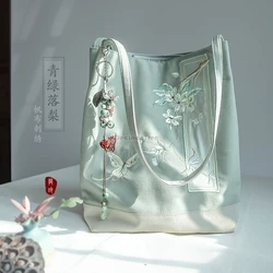2025 retro chinese style women hanfu delicate embroidery canvas hand bill shoulder bag daily new style hanfu qipao accessory b40