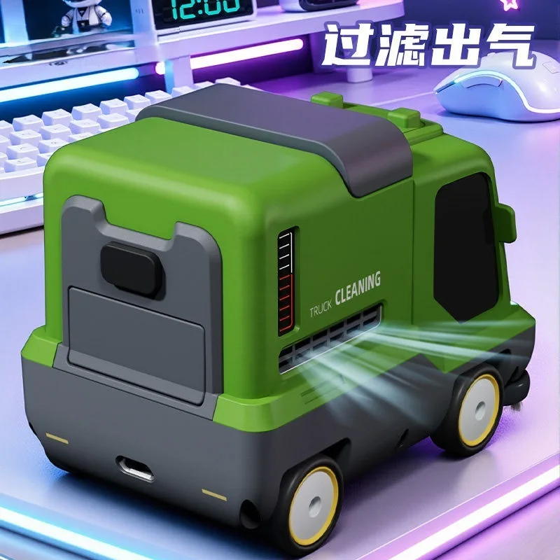 New Desktop Series Remote Control Vacuum Cleaner Cleaning Vehicle Sanitation Vehicle Boy'S Toy Decompression Gift Ornament