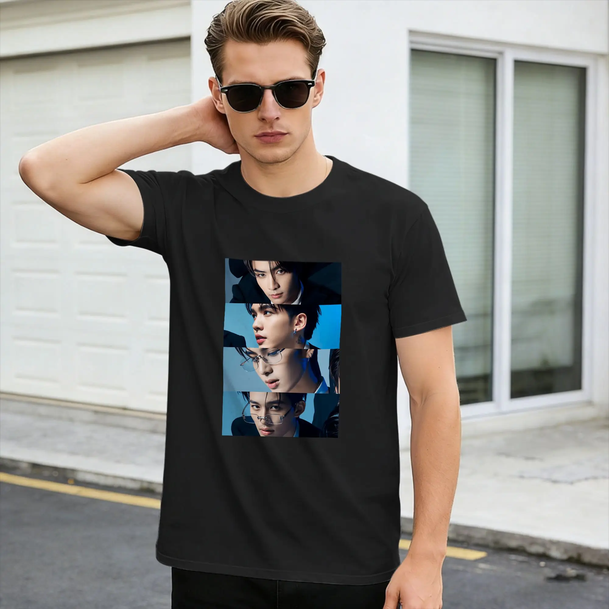Thai BL Drama Featuring GMMTV Characters JASPER Cotton T Shirt For Men Summer Tee Shirt Oversize Custom Logo Clothes,