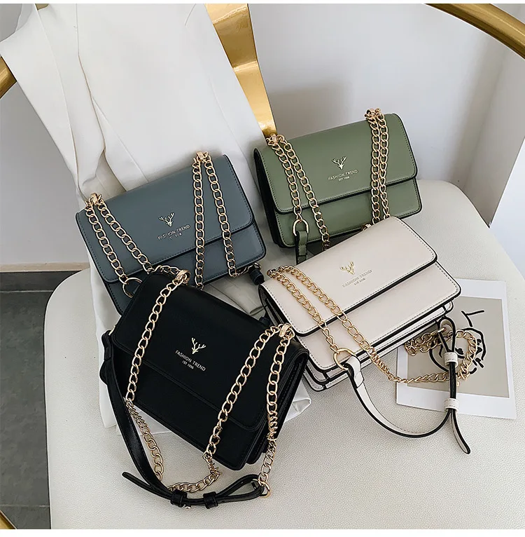 Bags for Women Designer Luxury Bag Korean Dear Head Simple Messenger Bag Chain Fashion Shoulder Bag New Lady Small Crossbody Bag