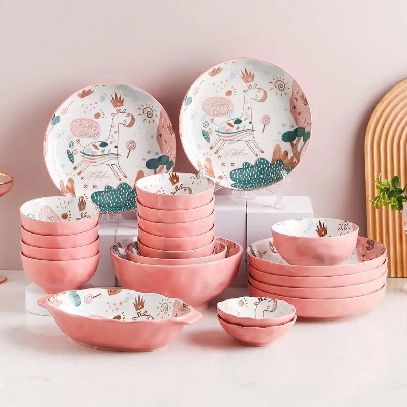 

Japanese ceramic tableware creative dishes bowls bowls sets cute cartoon noodles bowls household rice bowls plate combinations