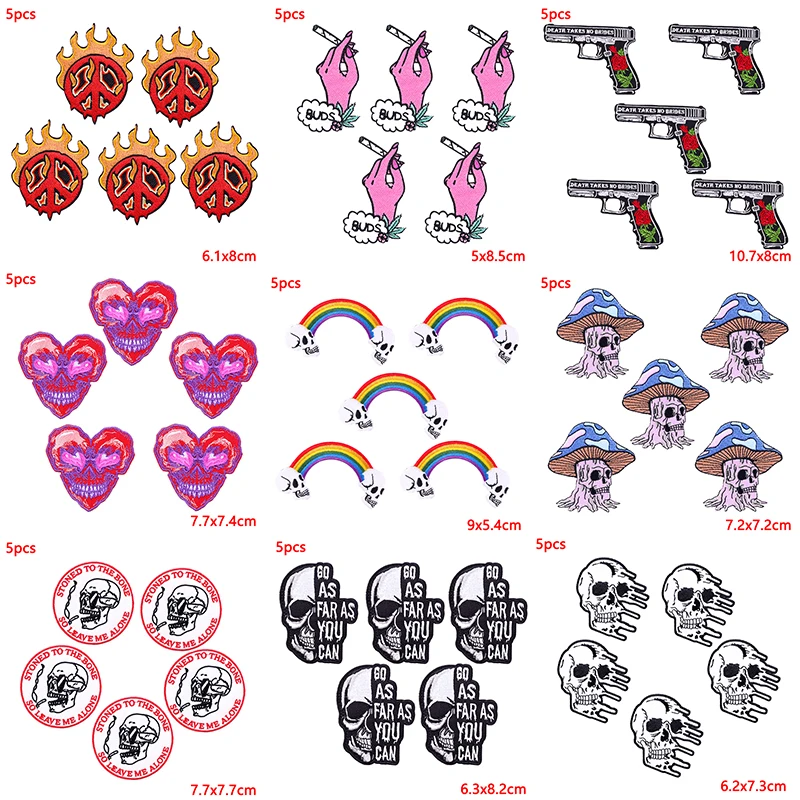 Parches bordados animales Punk termoadhesivos para ropa y mochila - imagen 3