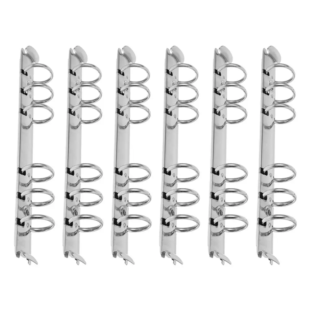 6 Pcs Loose Leaf Binder Inner Core Metal Rings A6 6 Hole Notebook Office Accessories DIY Photo Album Decorative Clips