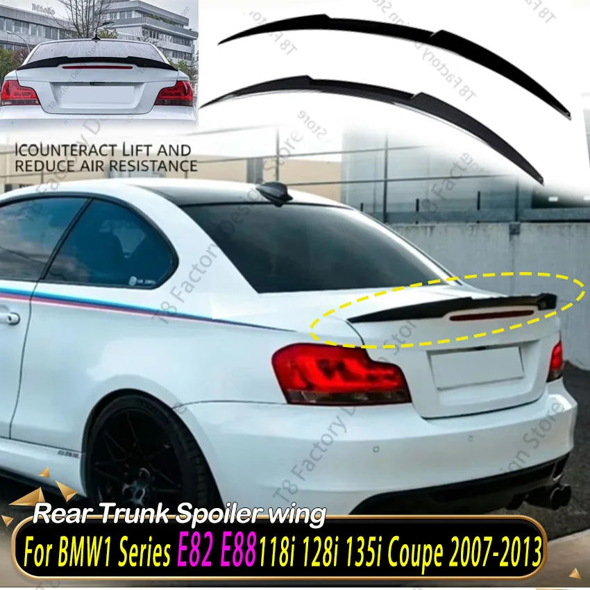 

Car Rear Trunk Spoiler Wing Lip for BMW 1 Series E82 E88 118i 128i 135i Coupe 2007-2013 Tail Fin Shark Fin Body Kit Tuning Trim