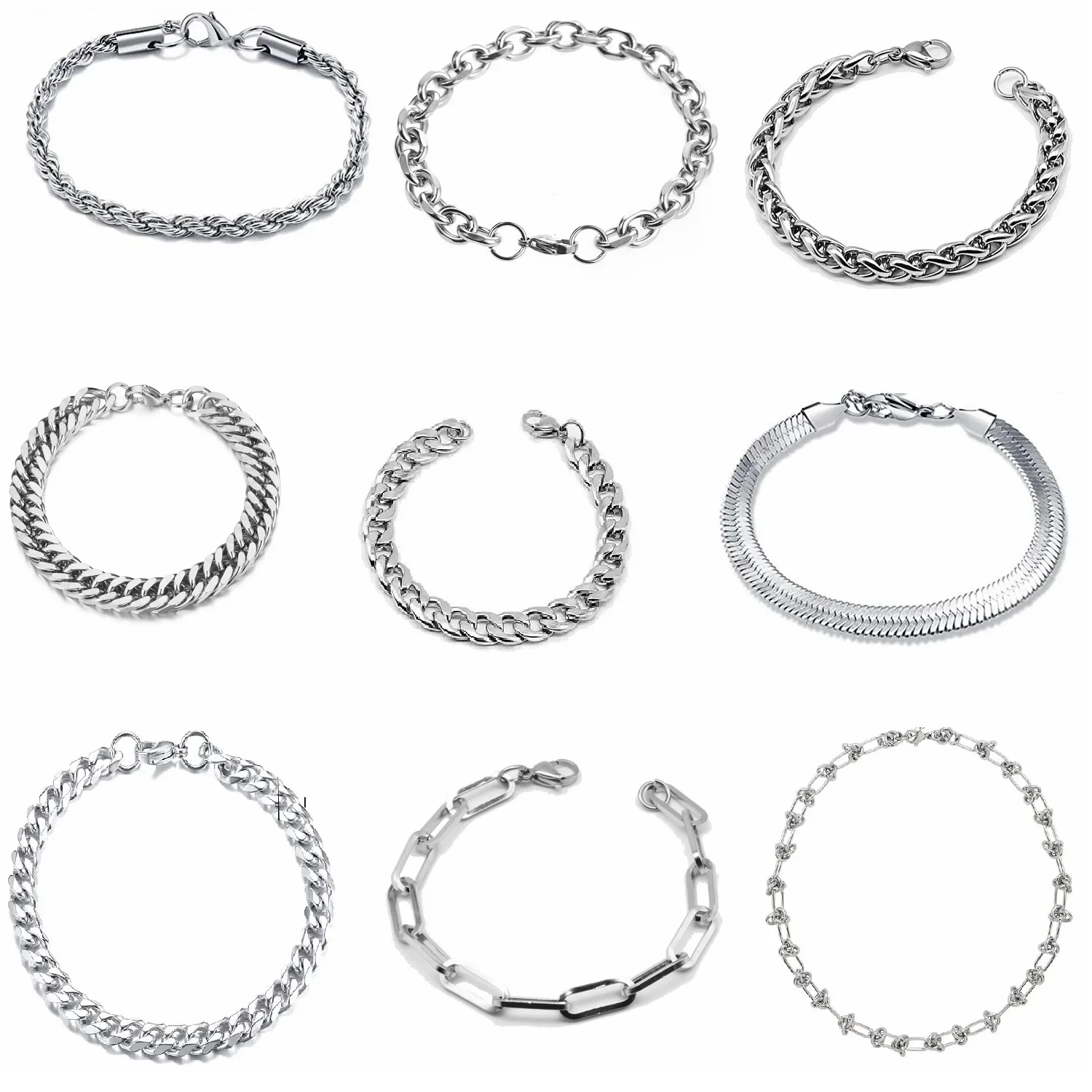 New 316L Stainless Steel Cuban Cable DIY Chain Bracelet for Men Women Kpop High Quality Jewelry Solid Metals not Fade view 2