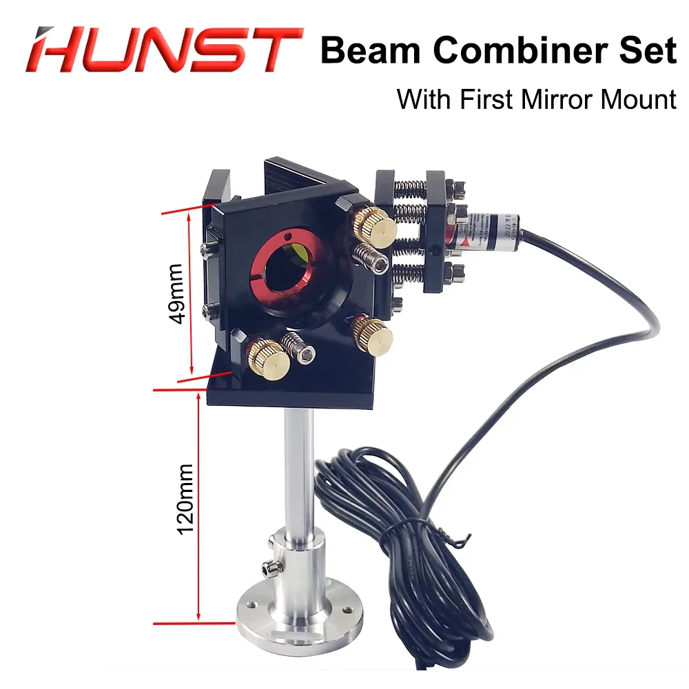 Hunst Beam Combiner Set 25mm Laser Beam Combiner +Mirror Mount + Laser Red Pointer for CO2 Laser Engraving Cutting Machine.