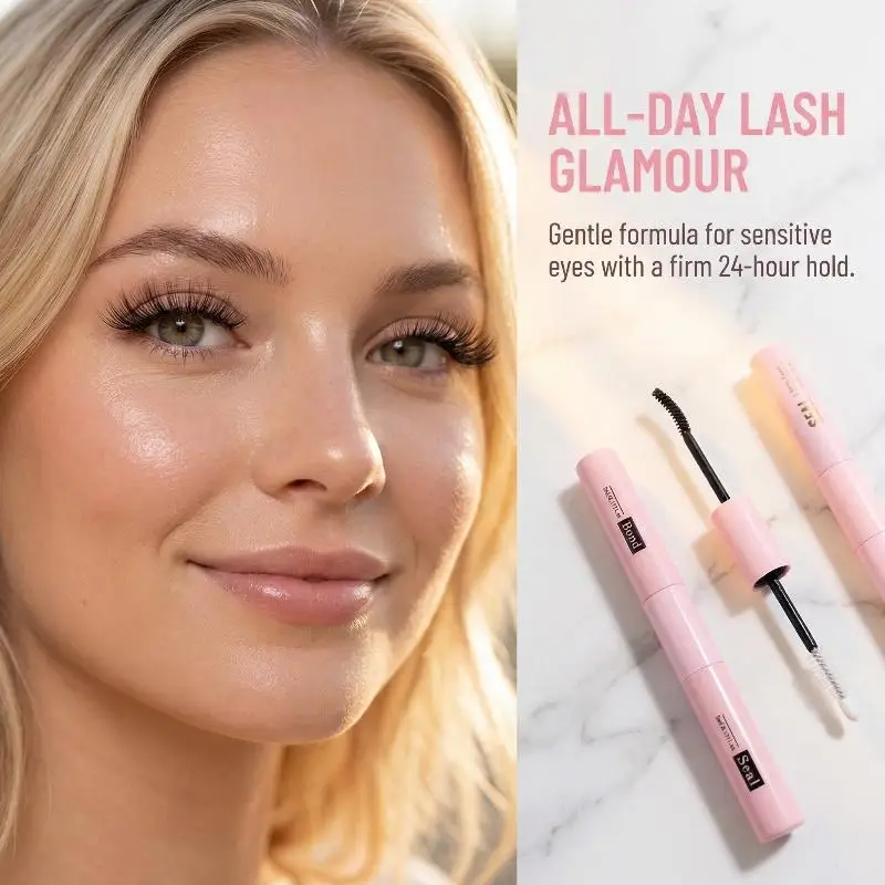 False Eyelash Adhesive Double Ended Lash Glue Bond and Seal Waterproof Long Lasting For Natural and Glam Looks
