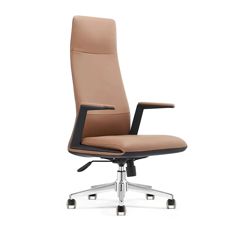 Simple and elegant recliner ergonomic boss office chair with stretchable synthetic leather backrest