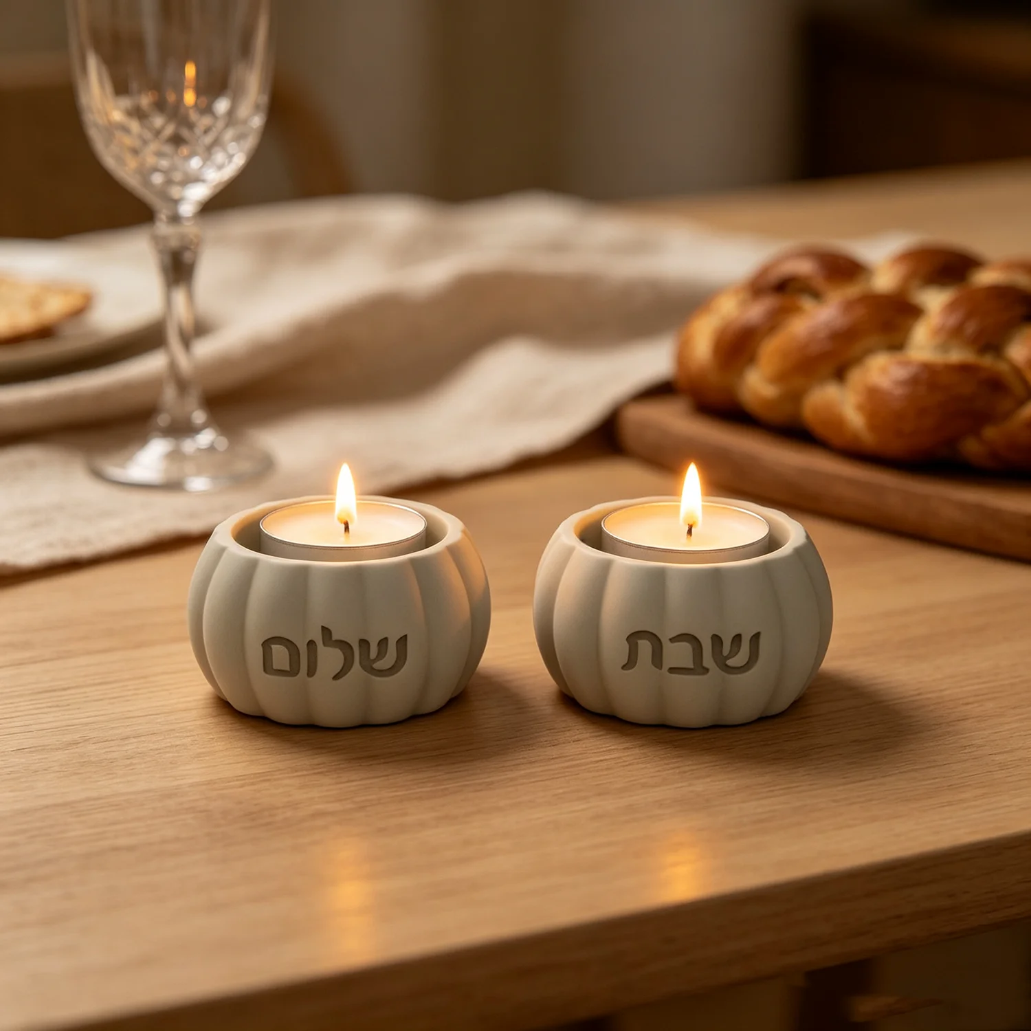 Silikonform für Shabbat Shalom Kerzenhalter in verschiedenen Formen, Zement-Gips-Kerzenhalter, Silikonform, Judaica, Sabbat – Detail 3