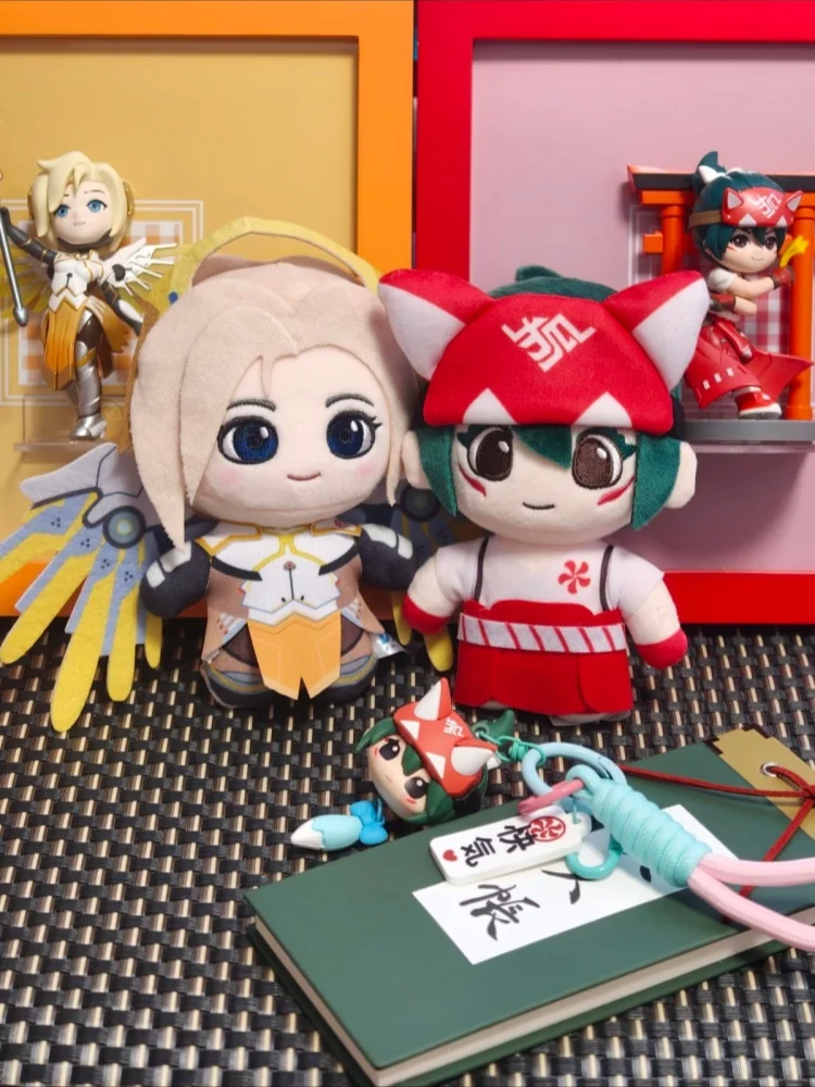 Official Blizzard Anniversary Plush Keychain D.Va Kiriko Mercy Ana Genji Juno Soft Bag Pendant Collectible Gift Souvenir Present view 2