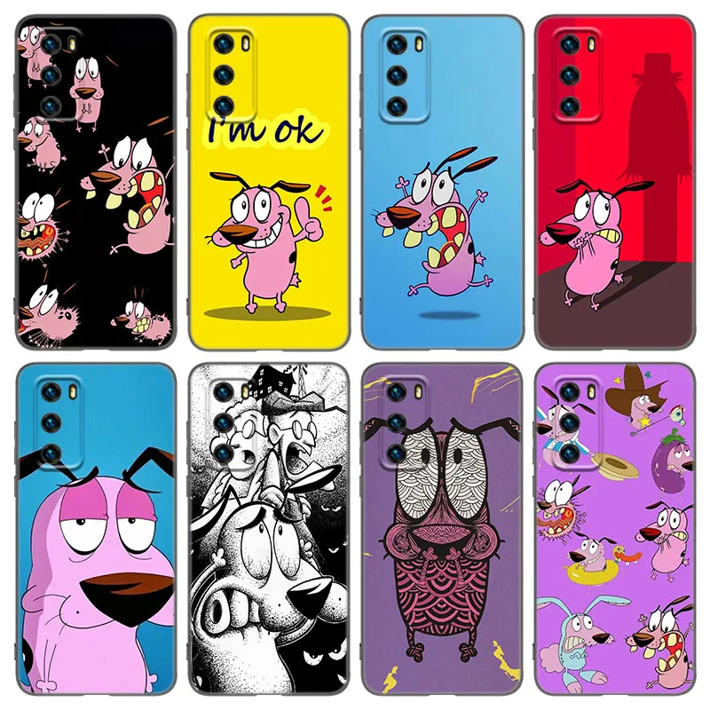 Cartoon Courage Cowardly Dog Phone Case For Huawei Pura 70 Ultra P20 P30 P40 Lite P60 Art P50 Pro P50E P Smart 2018 2019 2020