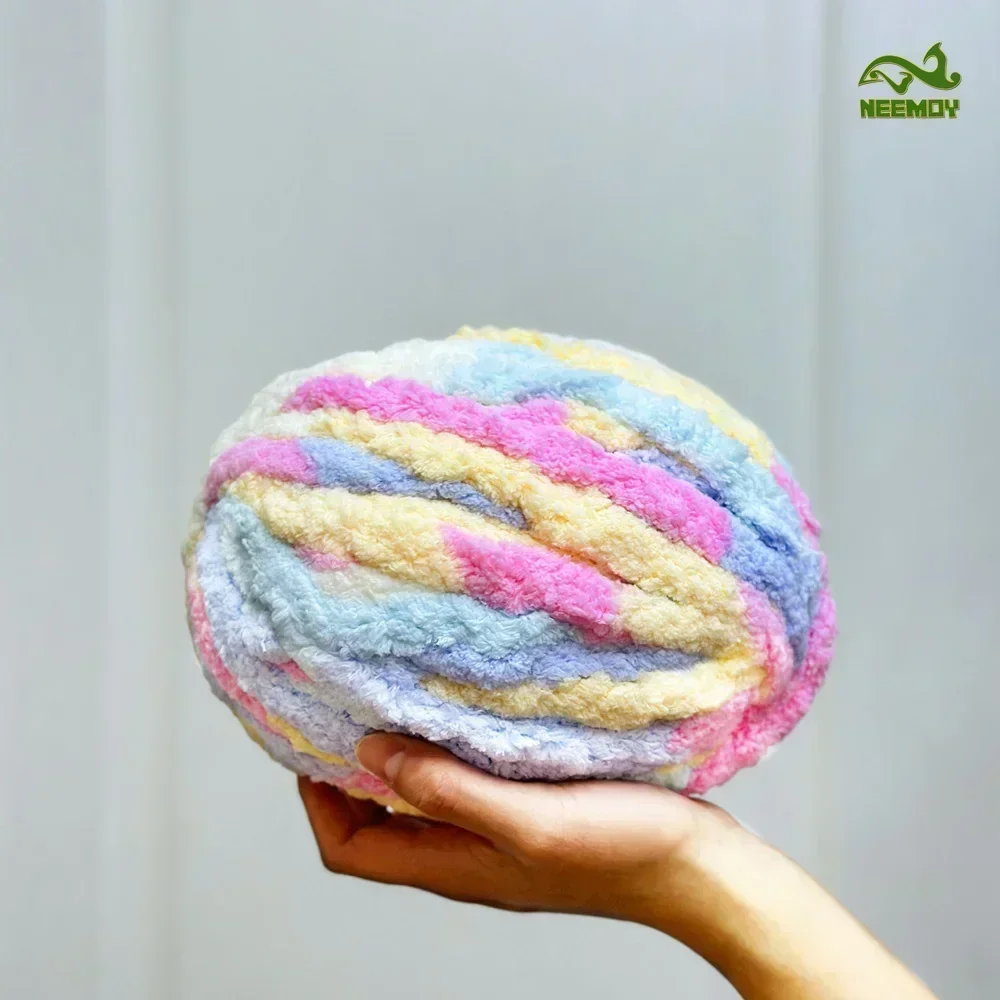 Diy Colorful Thick Yarn Yarn Rainbow Chenille Thick Thread  Blanket Cushion Knitting Crochet 250g  Hand-Woven Super Thick Ice Li