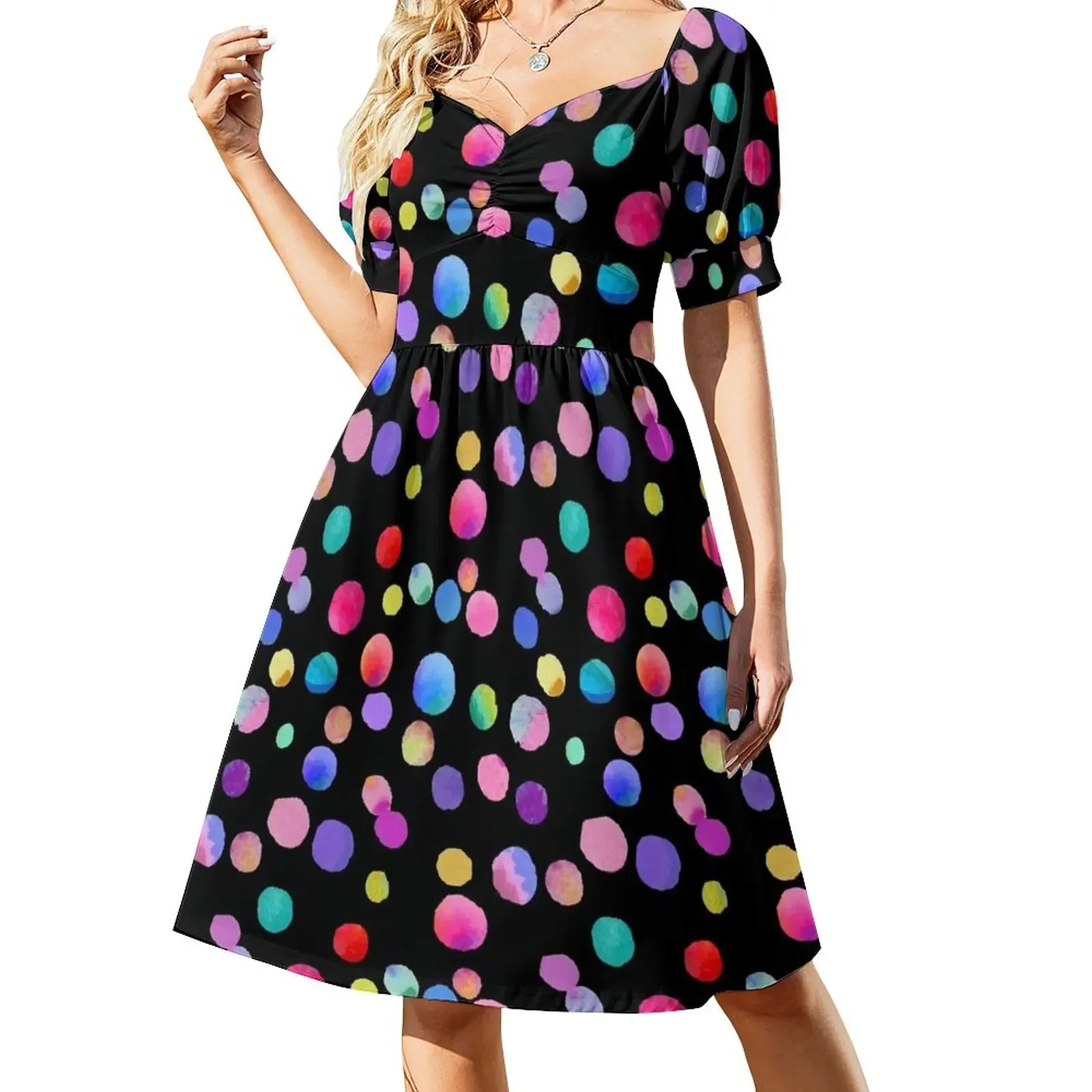 

Little Drops of Love (Black) Short-Sleeved Dress summer dress women 2025 dresses for womens