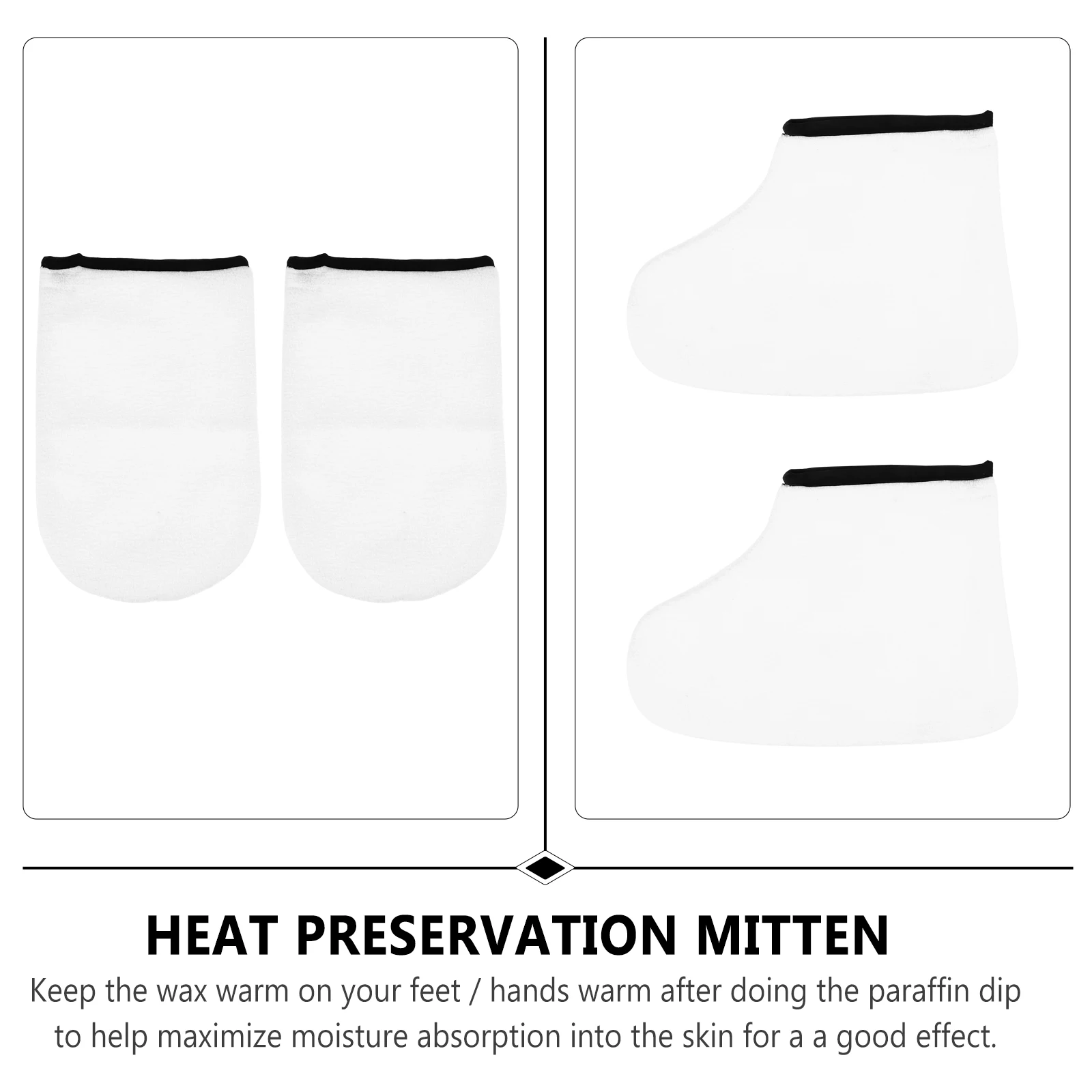 2Pairs قفازات حمام شمع البارافين الجوارب اليد سبا العناية بالقدم ترطيب التقشير العلاج بالتبريد علاج الجلد #3