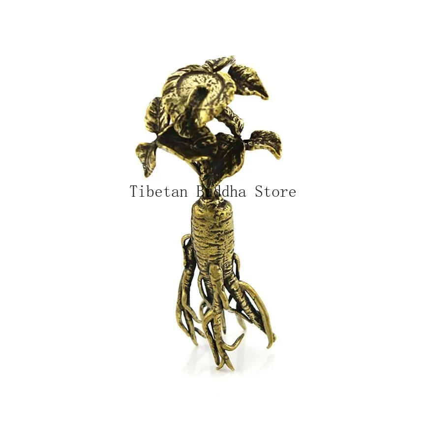 Ginseng Statue Pure Copper Home and Office Art Decoration