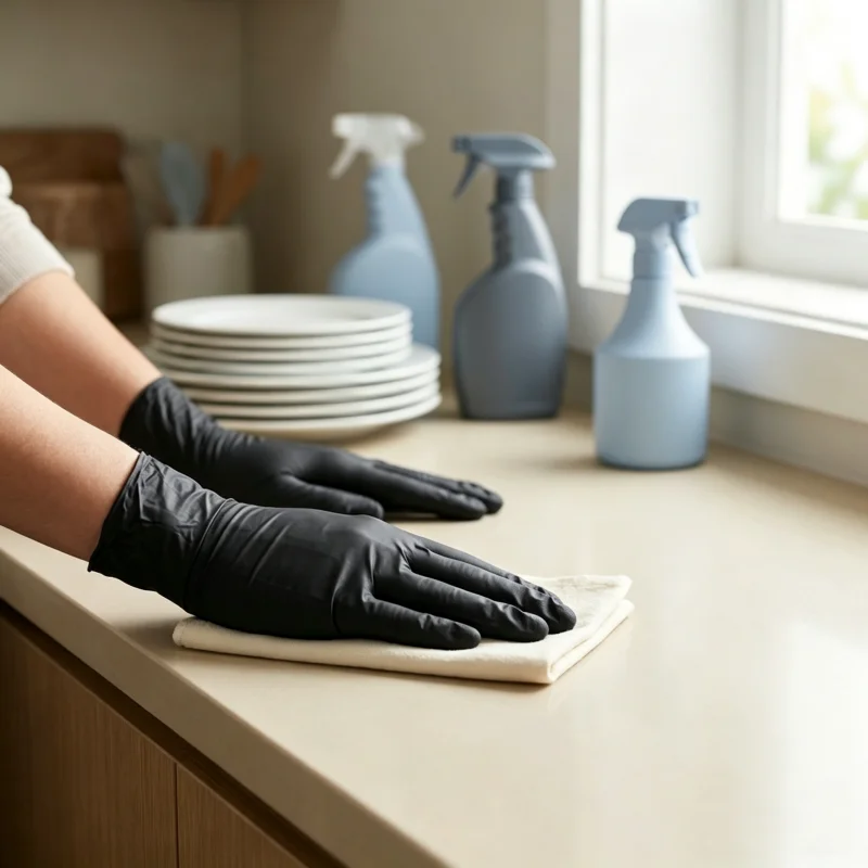 2026 New Thick Black Composite Nitrile Disposable Gloves 100 Pack Wear Resistant Protective Gloves For Beauty Kitchen Household
