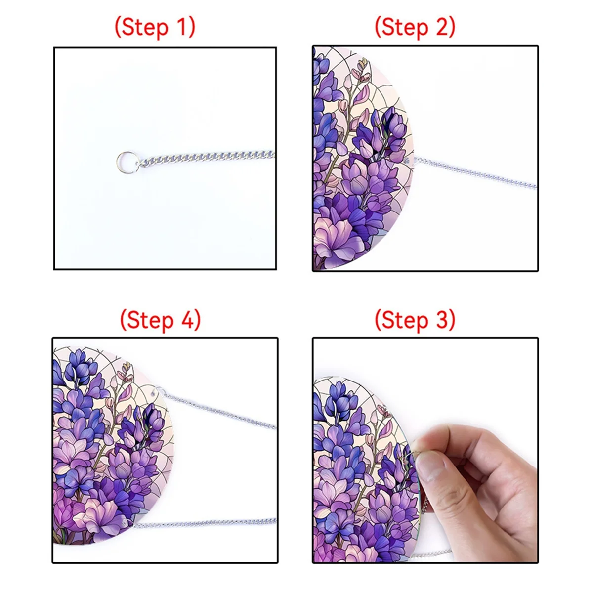 

4 шт., акриловый кулон в виде диска с цепочкой, европейский ретро-кулон, красочный цветок, женские аксессуары для подвески YK287