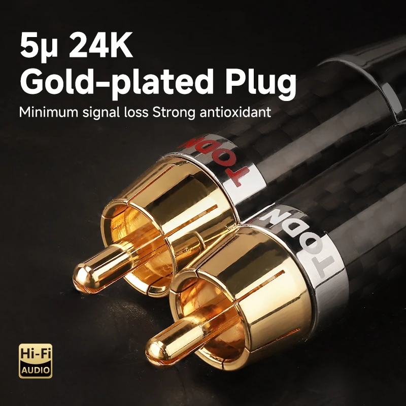 TODN 1 Par cabo rca 6N OFC hifi 2rca para 2rca cabos de áudio high-end para Amplificador DAC DAP macho para macho TV mixer estéreo de carro
