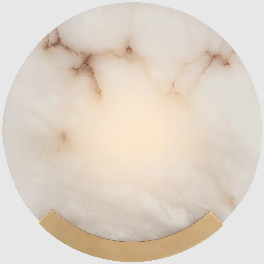 

Luxury Corridor Mural Art Living Room Background Decoration Sconce Light Bedroom Bedside LED Moon Alabaster Brass Wall Lamp