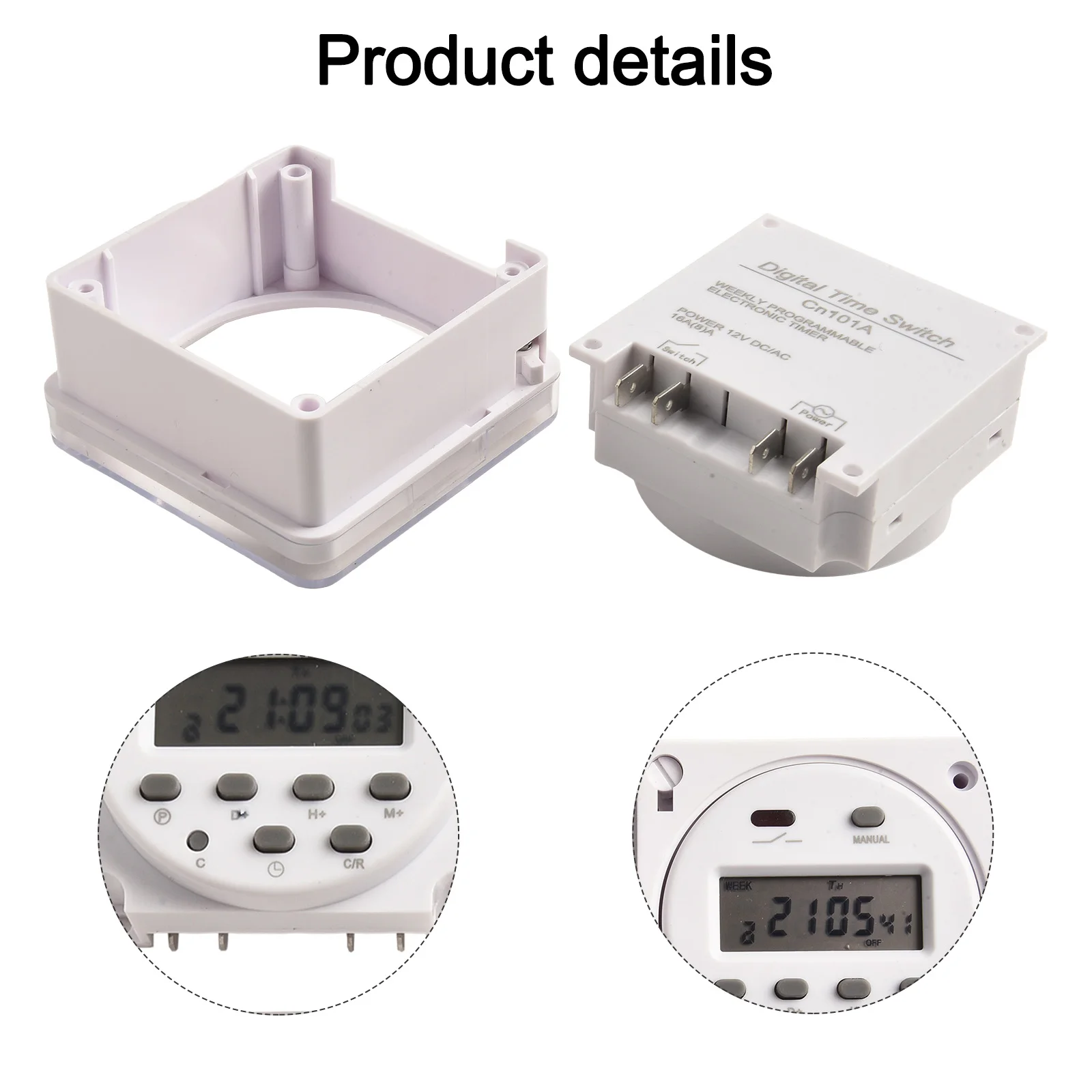 Timer LCD untuk Papan Reklame, Saklar Waktu untuk Peralatan Listrik, Pengaturan Manual On/Off, Timer 24 Jam dengan Layar LCD untuk Papan Reklame