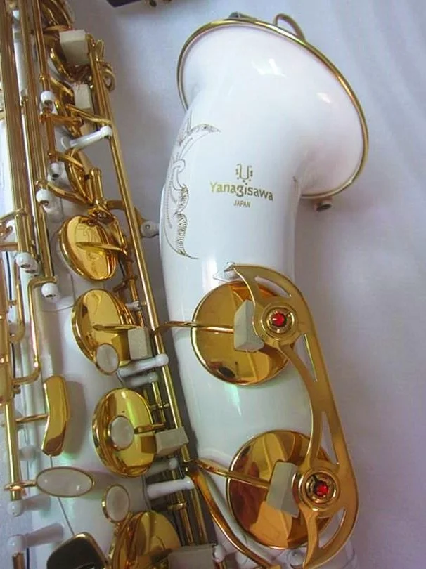 New Tenor Saxophone T-992 High Quality Sax B flat tenor sax playing professionally paragraph Music White gold key Saxophone