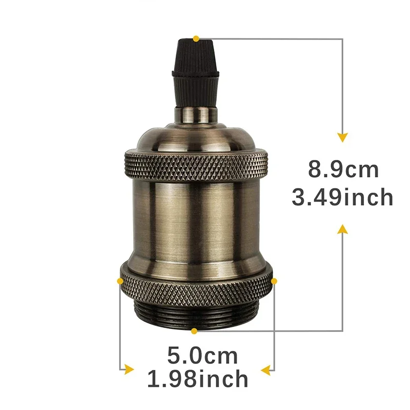2 Stück Retro-Lampenfassung Edison-Schraubfassung E27/E26 Glühbirnenfassung DIY Ring-Lampenhalter – Detail 4