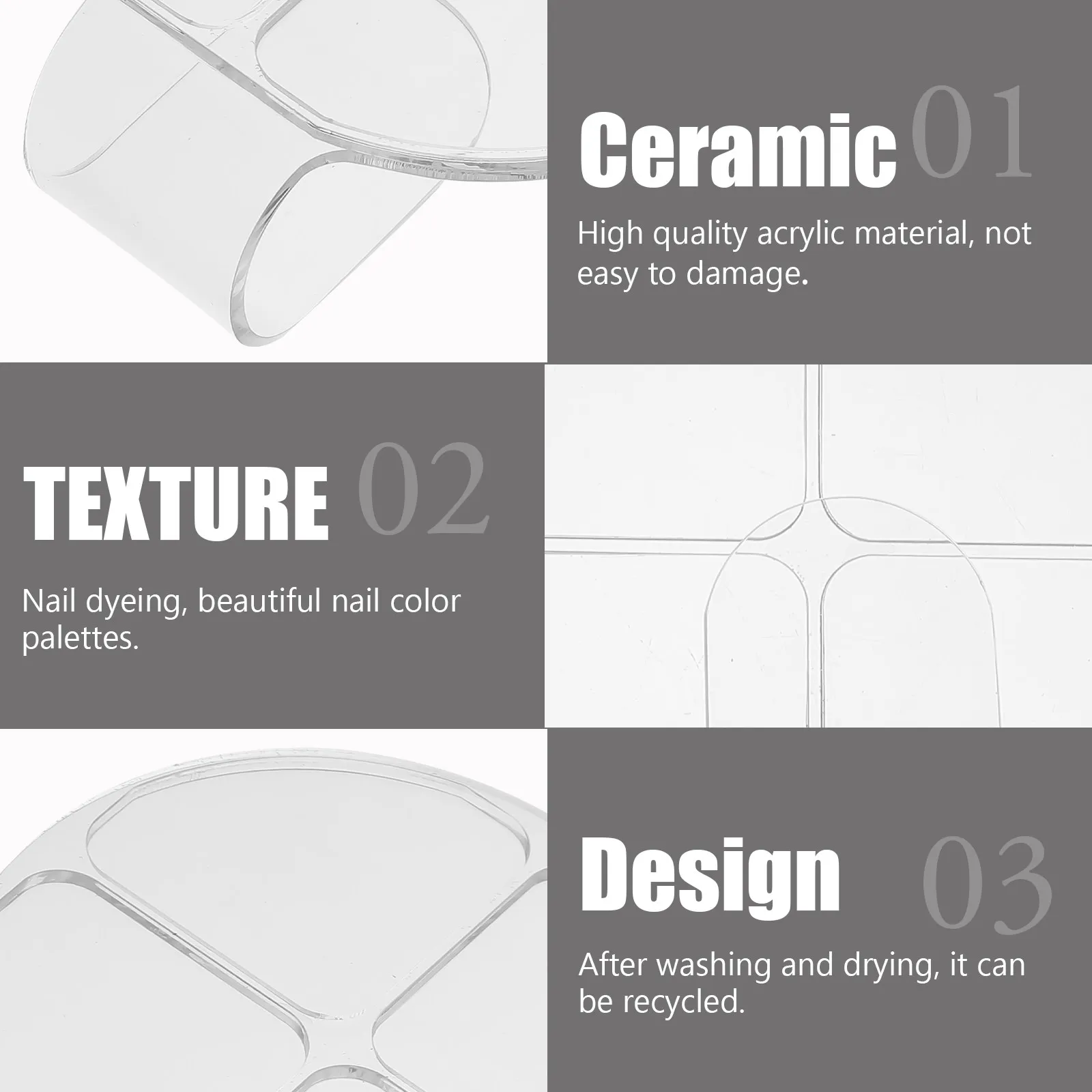 

2Pcs Color Mixing Palette Set Acrylic Handheld Palettes for Makeup Oil Paint Acrylic Gouache Watercolor Nail Art