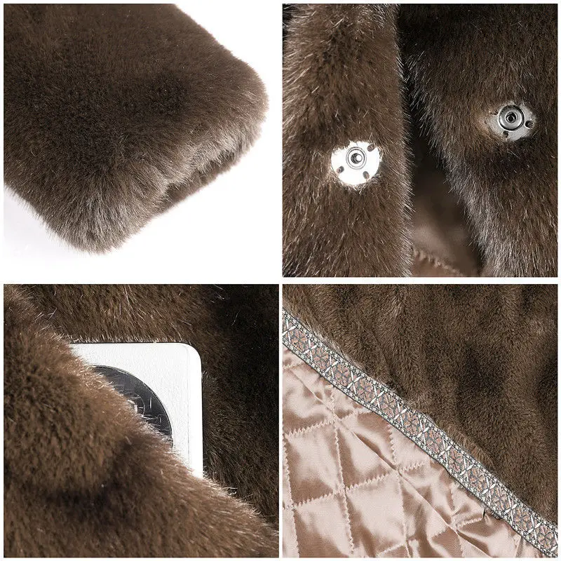 Otoño Invierno nueva Parka cálida Vintage más chaqueta de piel gruesa de terciopelo abrigo de mujer chaquetas cortas holgadas de talla grande de piel de imitación