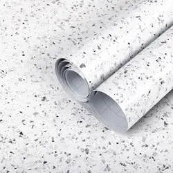 White Granite Marble Contact Paper for Countertops Vinyl Self Adhesive Waterproof Peel and Stick Wallpaper for Kitchen Furniture