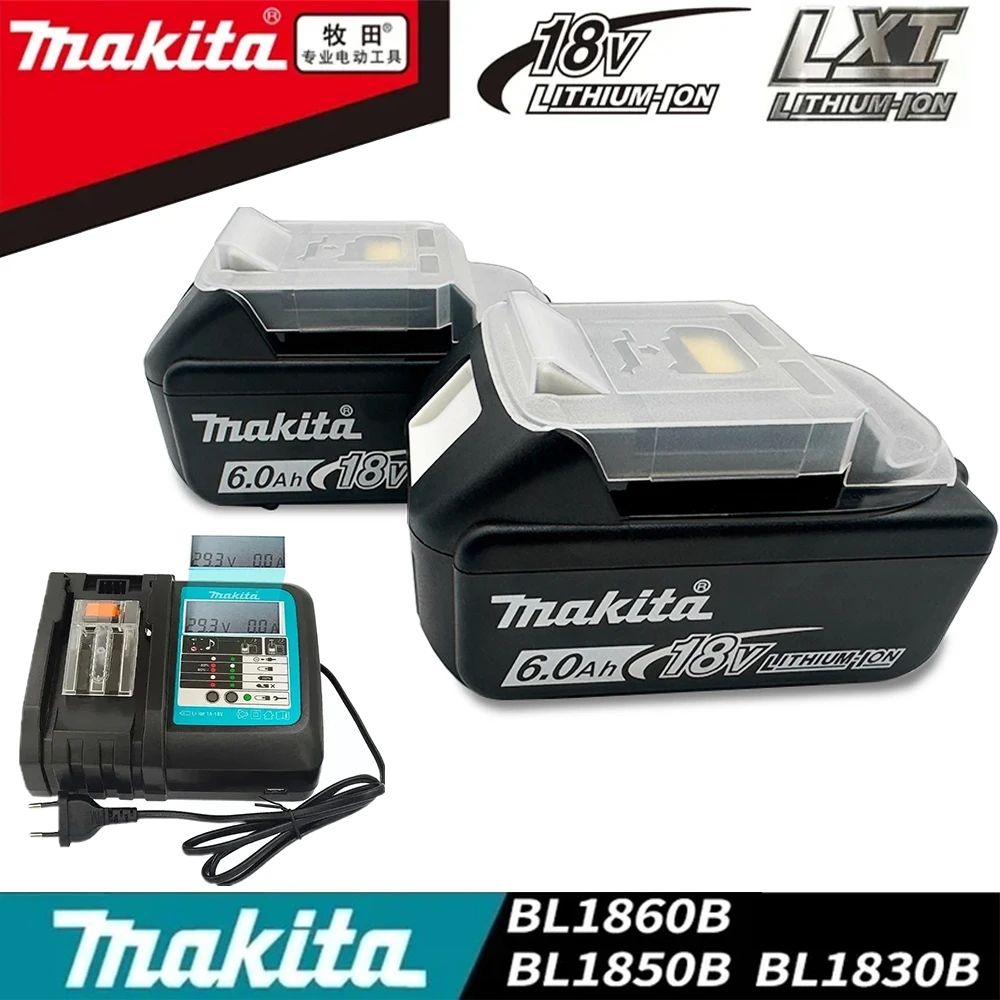 

Original Makita 18V 6Ah Rechargeable Power Tools Battery 18V makita with LED Li-ion Replacement LXT BL1860B BL1860 BL1850