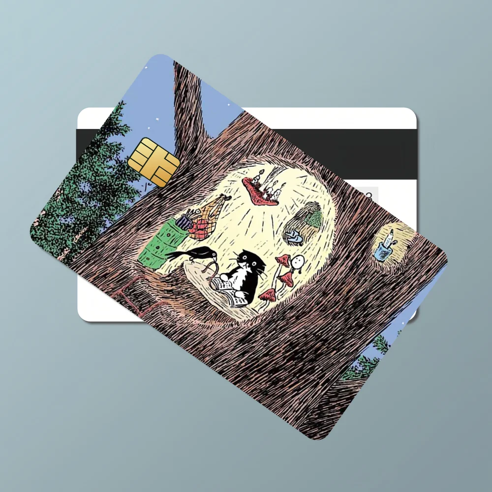 Aesthetic Art Yeonju Choi Bank Credit Cards Bus Pass Stickers Cool Decoration Waterproof 4PCS Card