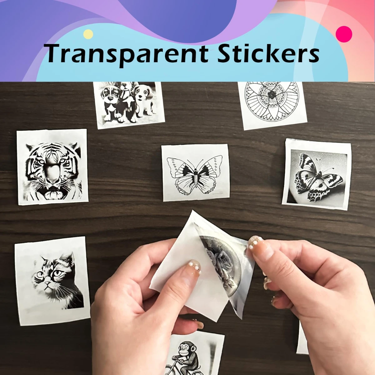 متوافق مع ورق الملصقات Phomemo - ورق حراري شفاف لـ T02/M02/M02S/P2S/M04S، ورق حراري للملصقات، مذكرة