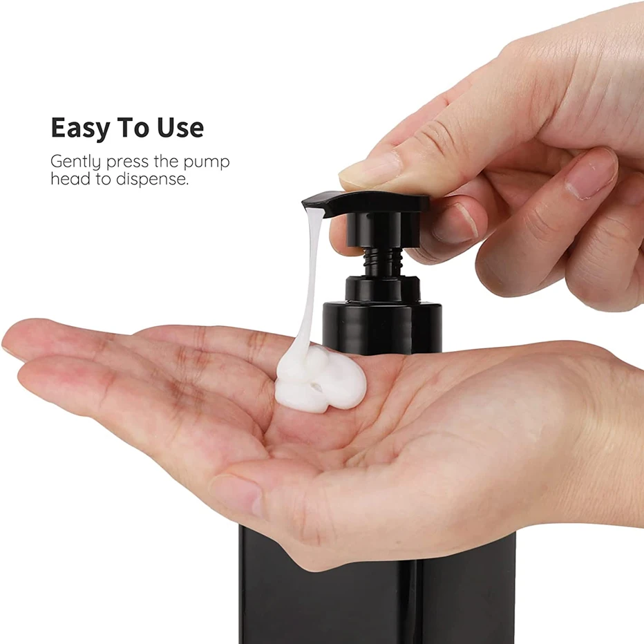 500ml Bathroom Soap Dispenser Refillable Square Shampoo Shower Gel Body Wash Bottle Lotion Dispenser Waterproof Label