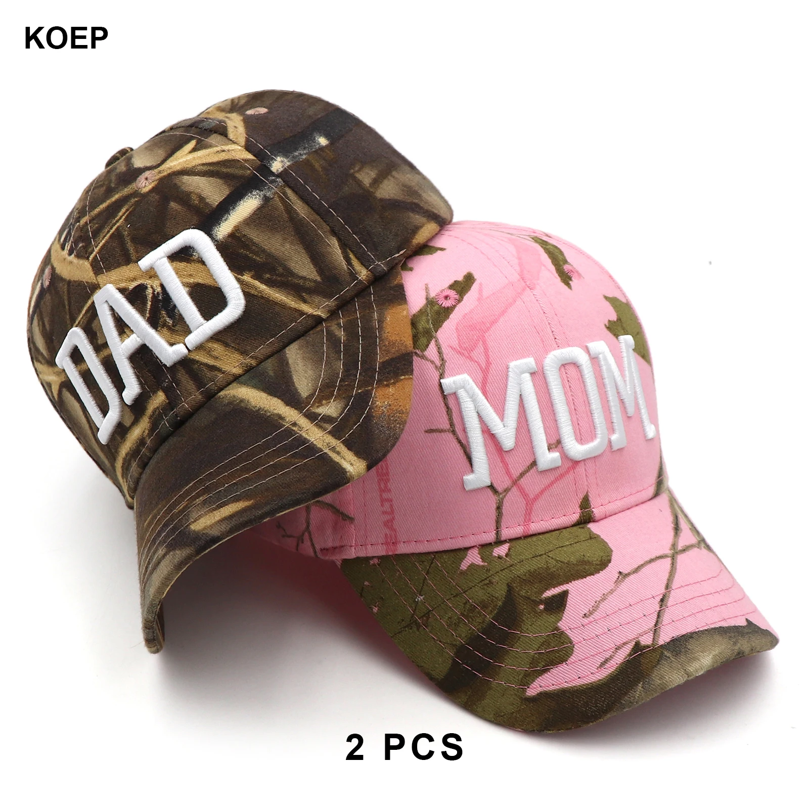 KOEP MOEDER En VADER Baseball Cap Vissen Caps Mannen Outdoor Vrouwen Gewassen En Versleten Zwangerschap Aankondiging Hoeden 3D Borduren