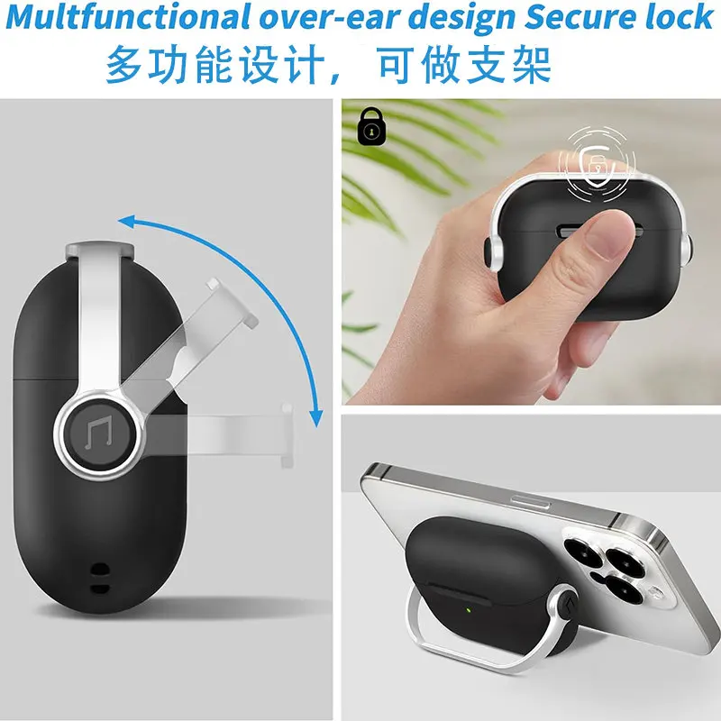 สําหรับ AirPods Pro/Pro 2 กรณีกันกระแทกหูฟังอุปกรณ์เสริมป้องกันนุ่มสําหรับ Apple Airpods 4 รุ่น (สีดําและสีขาว)