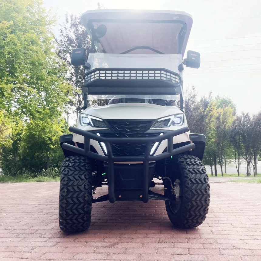 

2025 Airport Electric 4+2 6 Seater Club Electric Golf Cart With Front Bumper And Front Basket Long Endurance Lithium Battery