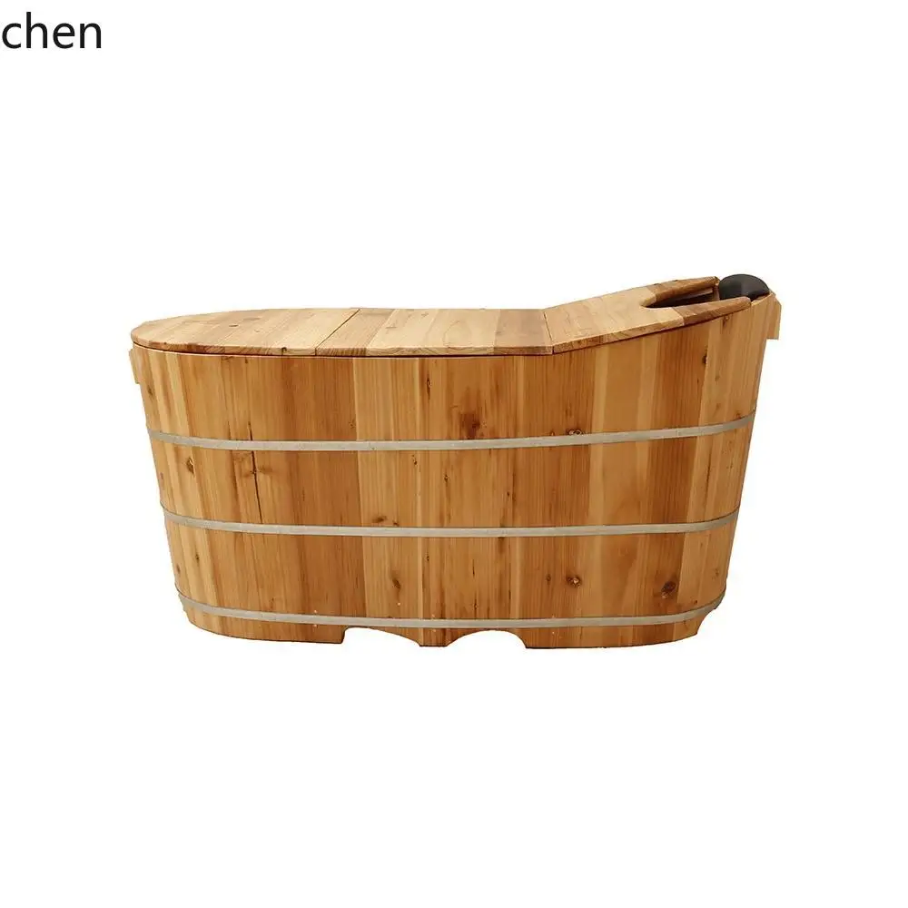 

ZML solid wood bath bucket wooden bathtub adult bath tub bath wooden bucket